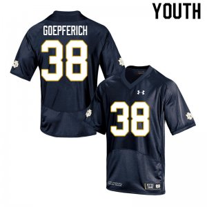 Notre Dame Fighting Irish Youth Dawson Goepferich #38 Navy Under Armour Authentic Stitched College NCAA Football Jersey TYA1899RN